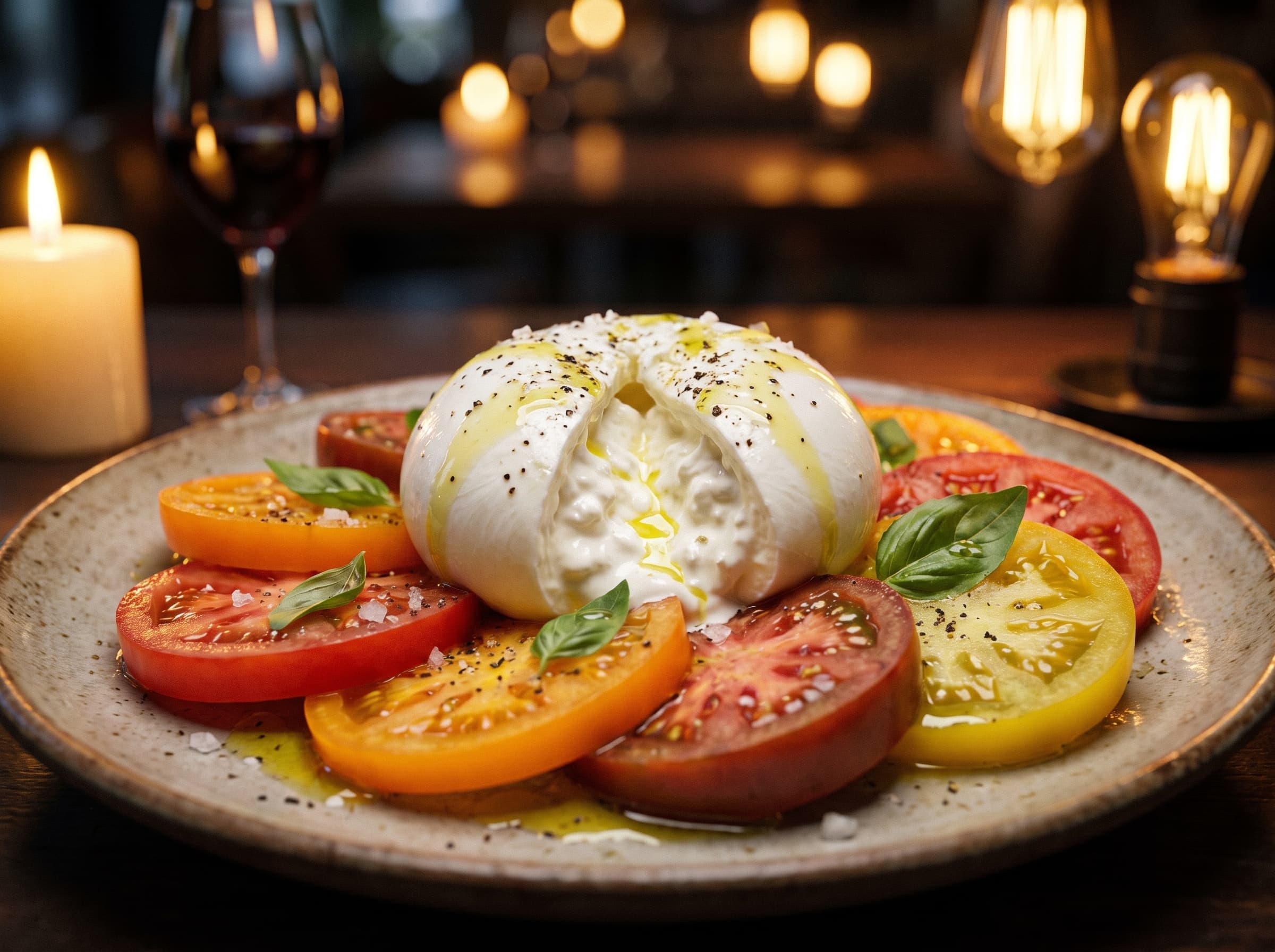 Burrata con tomate