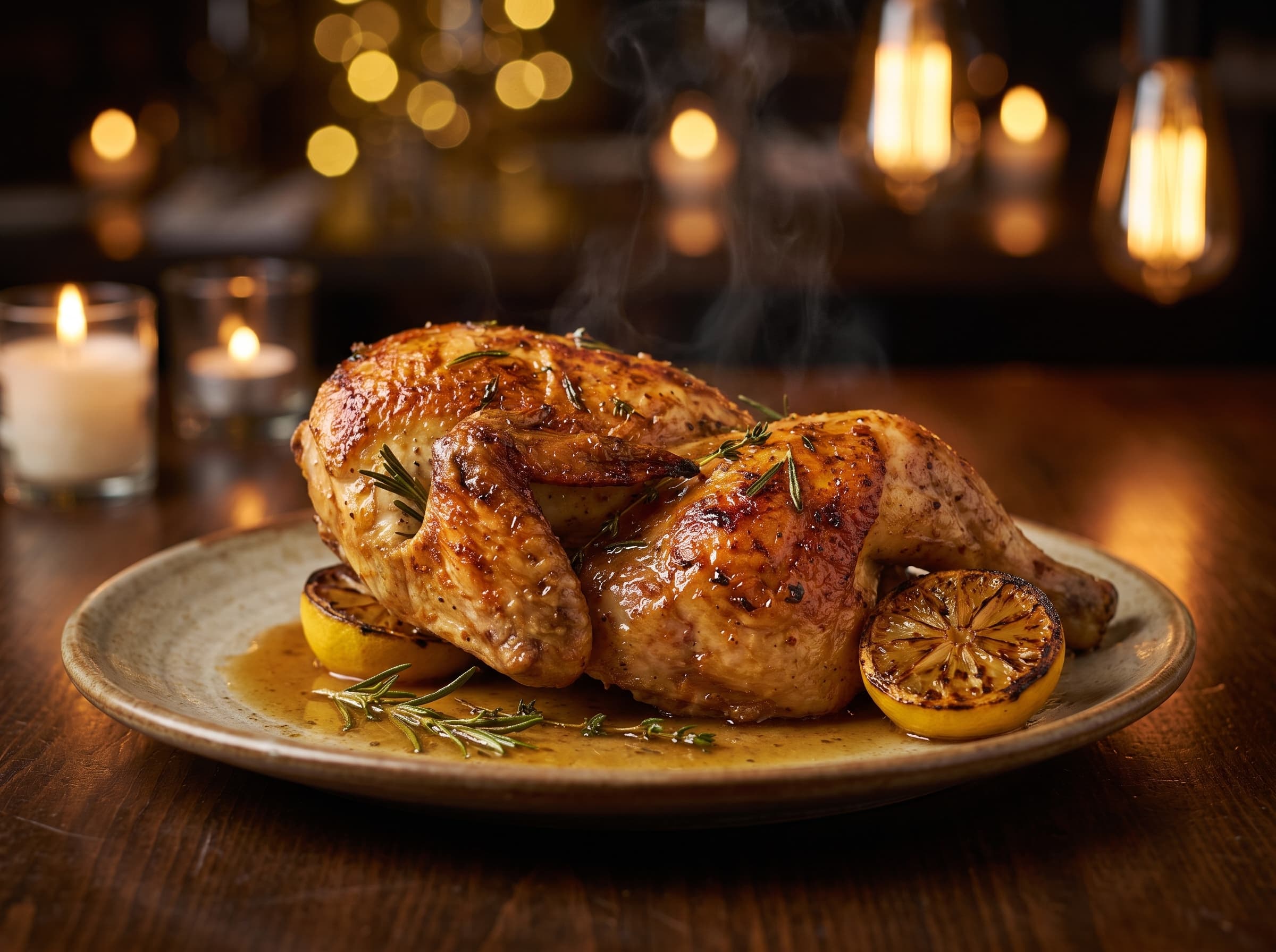 Pollo de corral asado